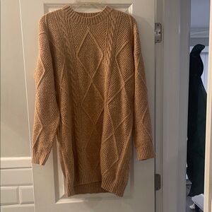 Cozy Tan Cable Knit Sweater